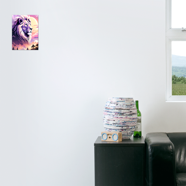 Lion in the sky double exposure wildlife forests by BirdsnStuff